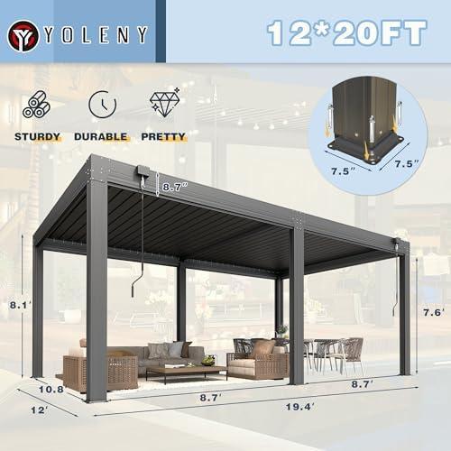 Discover the Versatile Comfort of YOLENY's Louvered Pergola